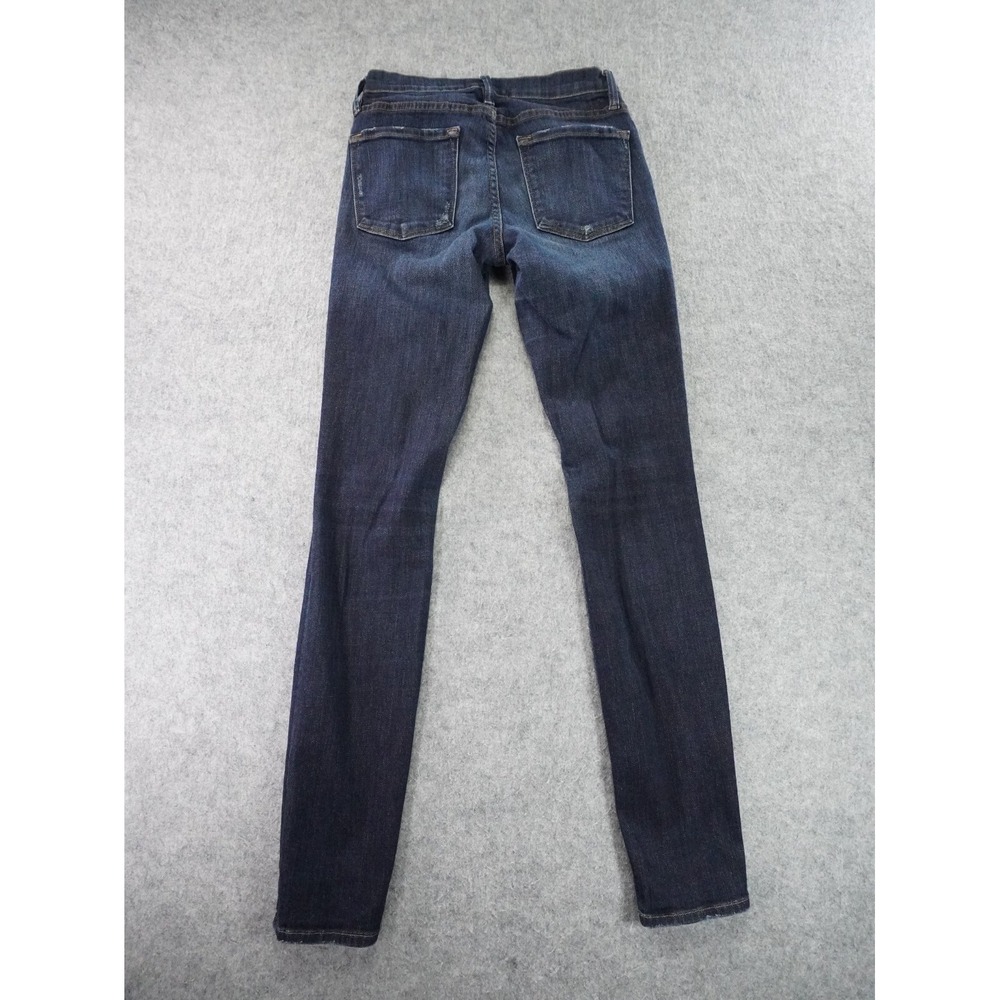 Frame Jeans Womens 26‎ Blue Distressed Le Skinny De Jeanne Dark Wash Denim - Picture 12 of 13